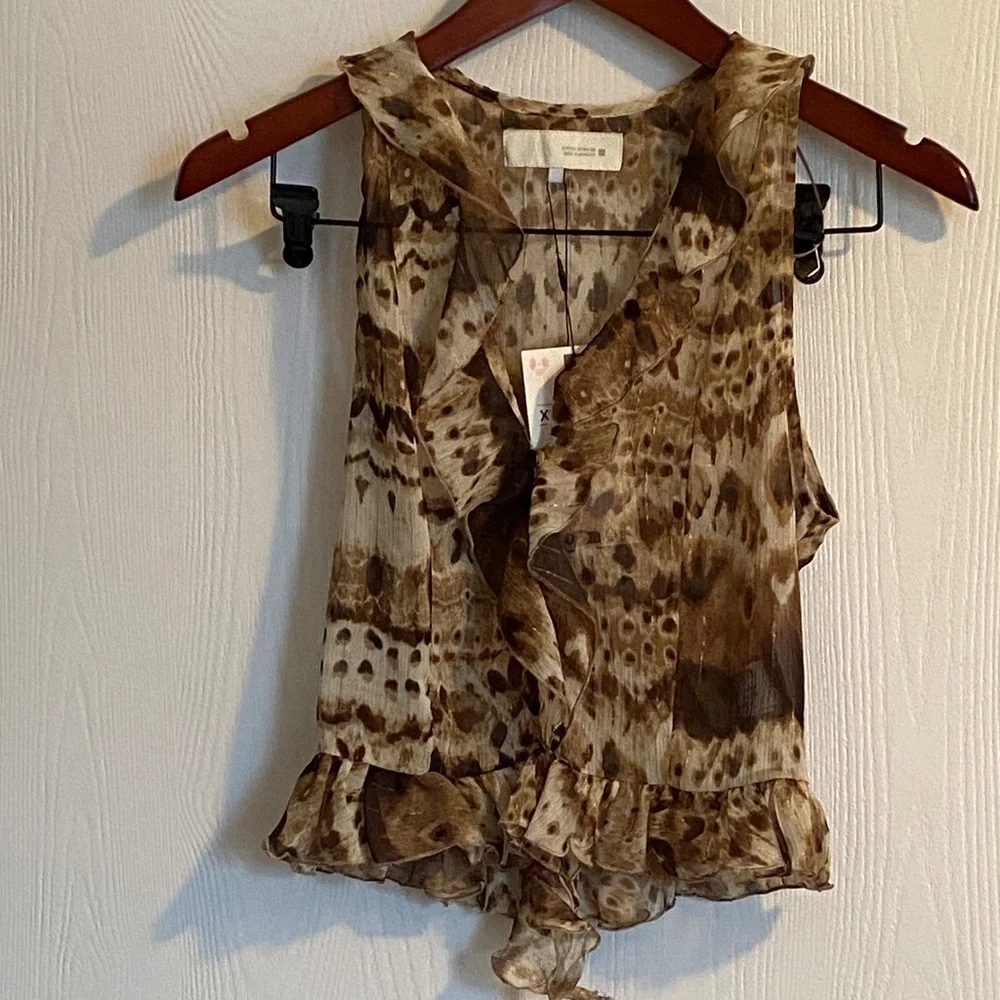 Zara Tie-dye Ruffled Top - Picture 1 of 9